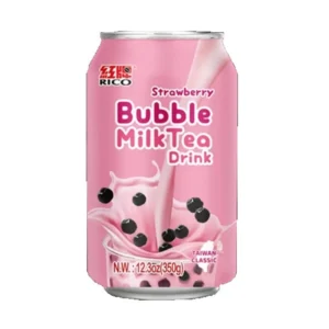 Bebida bubble milk tea sabor fresa lata 350ml