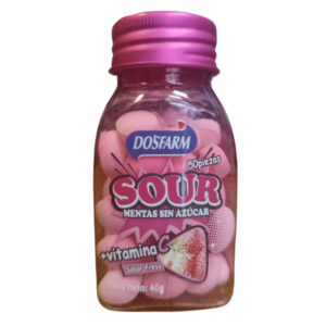 Frasco de menta sin azucar sabor durazno 40gr.