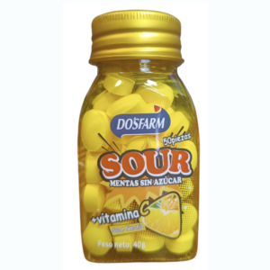 Frasco de menta sin azucar sabor naranja 40gr.