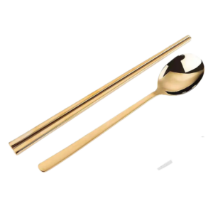 Set coreano palitos chinos - cuchara dorada