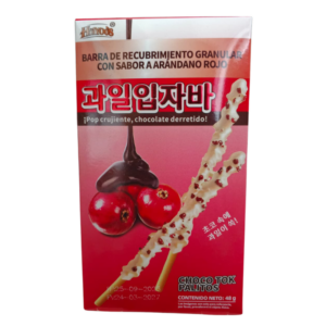 Palitos de Galleta Bañados en Crema de Chocolate Blanco Sabor Cereza (48g)